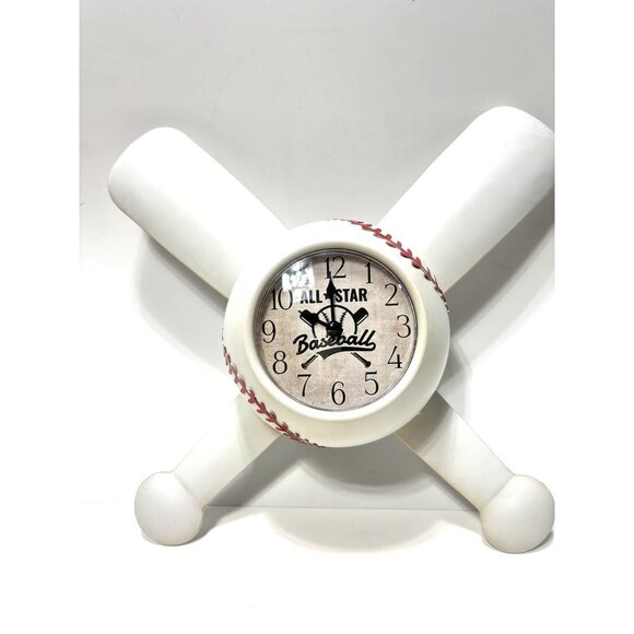 Baseball Wall Clock 17" Boys Sports Theme Large Bedroom Decor Sports Clock NEW - Picture 4 of 11